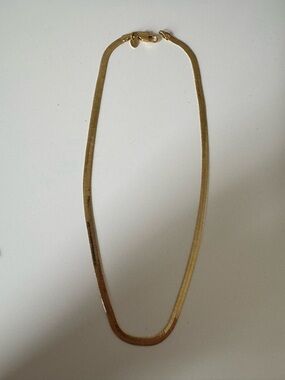 Gold Plated Herringbone Chain Necklace - Women Jewelry